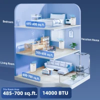HOMCOM 14000 BTU Portable Air Conditioner, AC Unit with Cool, Dehumidifier, Fan, 549 Sq. ft, 24H Timer On Off, Window Kit(m-5)