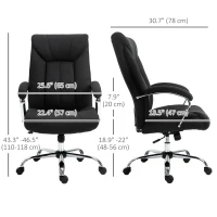 Vinsetto High Back Swivel Home Office Chair Task Ergonomic Linen Fabric Computer Chair, with Arm, Adjustable Height, Black(m-3)