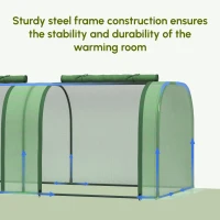 Outsunny 9.7' L x 3' W x 2.5' H Portable Tunneled Greenhouse with 3 Zippered Doors, Water/UV Fighting PE Cover(m-4)