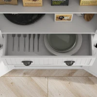 HOMCOM 72" Kitchen Pantry, Freestanding Storage Cabinet with Drawer, Doors, White(m-9)