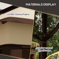 Outsunny 10.7 x 10.7ft Pop Up Gazebo, Adjustable Instant Sun Shelter with UV30+ Roof Cover, Removable Mesh Curtains, Beige(m-7)