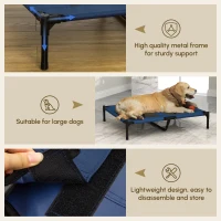 PawHut 36" x 30" Elevated Cooling Summer Dog Cot Pet Bed with Mesh Ventilation - Blue(m-4)