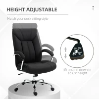Vinsetto High Back Swivel Home Office Chair Task Ergonomic Linen Fabric Computer Chair, with Arm, Adjustable Height, Black(m-4)