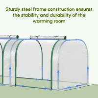 Outsunny 9.7' L x 3' W x 2.5' H Portable Tunneled Greenhouse with 3 Zippered Doors, Water/UV Fighting PVC Cover(m-4)