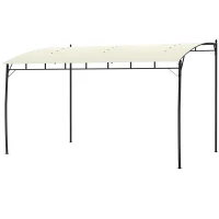 Outsunny 10' x 13' Outdoor Pergola Gazebo, Garden Sun Shade Shelter with Metal Frame for Porch, Patio, Deck, Backyard, Cream(m-1)