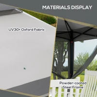 Outsunny 10.7 x 10.7ft Pop Up Gazebo, Adjustable Instant Sun Shelter with UV30+ Roof Cover, Removable Mesh Curtains, Light Grey(m-7)