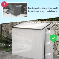 Outsunny 4' x 6' Lean to Garden Storage Shed, Outdoor Metal Tool House with Lockable Door Vents for Backyard Patio Lawn, White(m-4)