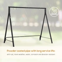 Outsunny Metal Porch Swing Stand, Heavy Duty Swing Frame, Hanging Chair Stand Only, 528 LBS Weight Capacity, for Backyard, Patio, Lawn, Playground, Black(m-4)