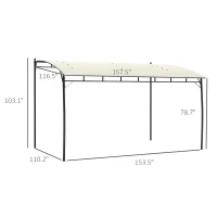 Outsunny 10' x 13' Outdoor Pergola Gazebo, Garden Sun Shade Shelter with Metal Frame for Porch, Patio, Deck, Backyard, Cream(m-3)
