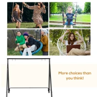 Outsunny Metal Porch Swing Stand, Heavy Duty Swing Frame, Hanging Chair Stand Only, 528 LBS Weight Capacity, for Backyard, Patio, Lawn, Playground, Black(m-5)