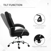Vinsetto High Back Swivel Home Office Chair Task Ergonomic Linen Fabric Computer Chair, with Arm, Adjustable Height, Black(m-5)