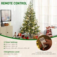 HOMCOM 7ft Artificial Prelit Sparse Cedar Christmas Tree with LED Lights and 2931 Tips, Steel Base for Home Office Holiday(m-5)