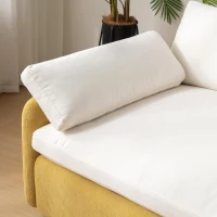 Oversized Chenille Single Sofa Chair with 2 Throw Pillows, Extra-Wide Seat, Modern Upholstered Armchair, 50" L x 43" W x 34" H, Cream+Yellow(m-9)