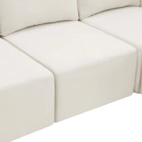 Modular U-Shaped Sectional Sofa with Ottomans, Spring Pack, Fully Compressed Luxury Cloud Chenille Floor Couch, 110" L x 72" W x 30" H, Beige(m-11)