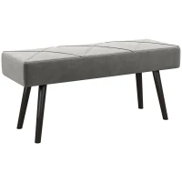 HOMCOM 39 Inches Upholstered Bedroom Bench, Modern End of Bed Bench with Steel Legs, Grey(m-11)
