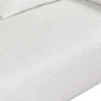Boucle Fabric Loveseat Sofa with One-Piece Seat Frame, Extra Wide Domed Arms, 2-3 Seat Couch with 2 Pillows, 82" L x 36" W x 34" H, White(m-9)