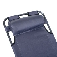 Outsunny Folding Chaise Lounge Chair, Outdoor Portable 2-Level Adjustable Recliner Zero Gravity Chair with Headrest Pillow, Armrests with Storage Mesh Pocket, Grey(m-9)