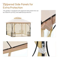 Outsunny 10'x10' Patio Gazebo, Outdoor Garden Canopy for Events Party Backyard with Mosquito Netting(m-6)