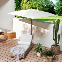Outsunny Patio Umbrella Market Patio Sun Umbrella Rectangle Cream White
