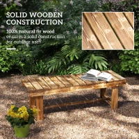Outsunny Outdoor Garden Bench, Backless Patio Fir Wood Stool, Armless Loveseat, 43.25" x 15" x 13.75", Carbonized(m-5)