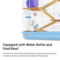 PawHut 5 Tiers Hamster Cage Portable with Exercise Wheels Play Tube Water Bottle Dishes House Ladder for Gerbils, Green(m-5)