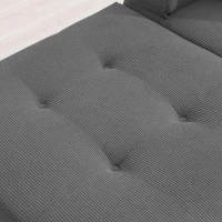 L-Shaped Tufted Modular Sectional Sofa with 4 Pillows, High-Density Foam, Minimalist Corduroy Fabric Couch, 105.5" L x 45" W x 31.5" H, Gray(m-12)