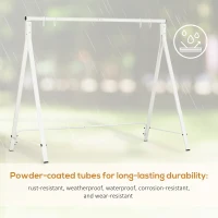 Outsunny Metal Swing Stand Swing Frame, Hanging Chair Stand Only, 528 LBS Weight Capacity, for Backyard, Patio, Lawn, White(m-4)