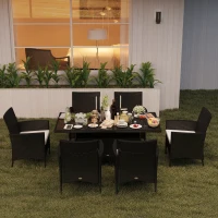 Outsunny Garden Dining Set with Cushions(m-1)
