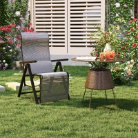 Outsunny Zero Gravity Chair, Folding Recliner, Patio Lounger with 9 Level Adjustable Backrest, Lumbar Pillow for Outdoor, Patio, Deck, Poolside, Grey(m-1)