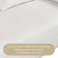 Boucle Fabric Loveseat Sofa with One-Piece Seat Frame, Extra Wide Domed Arms, 2-3 Seat Couch with 2 Pillows, 82" L x 36" W x 34" H, White(m-7)