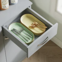 HOMCOM 71" Kitchen Pantry Cabinet, Tall Storage Cabinet with Microwave Stand, Modern Kitchen Hutch with Countertop, 6 Doors, Storage Drawer, 3 Adjustable Shelves for Living Room, Dining Room, Gray(m-10)