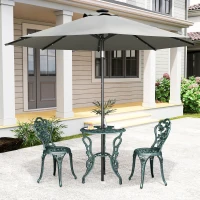 Outsunny 3 Pieces Patio Bistro Table and Chairs Antique Green(m-8)