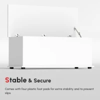 HOMCOM 39.5" Storage Chest with 2 Safety Hinges, Storage Box Organizer with Flip-Top Lid, Entryway Storage Bench, White(m-6)