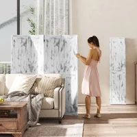 HOMCOM Screen Divider Room Divider Screen with Foldable Design for Indoor Bedroom Office 5.5' Rustic White(m-7)