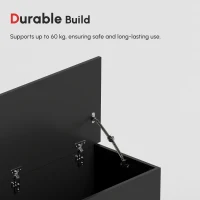 HOMCOM 39.5" Storage Chest with 2 Safety Hinges, Storage Box Organizer with Flip-Top Lid, Entryway Storage Bench, Black(m-5)