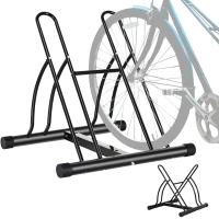 Soozier 2 Bike Rack Bicycle Floor Stand Bike Parking Garage Parking Organizer Indoor Bike Storage Holder, Indoor and Outdoor Storage(m-2)