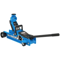 HOMCOM Low Profile Car Jack, Hydraulic Racing Floor Jack, 3.1"-14.1" Lifting Range, 2.5 Ton (5,000 lb) Capacity, Blue(m-11)