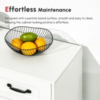 HOMCOM Modern Sideboard Buffet Cabinet with Drawers and Beadboard Door Cupboard Kitchen Storage Cabinet White(m-6)