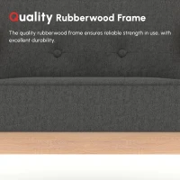 HOMCOM Mid-Century Accent Chair Modern Fabric Upholstered Tufted Back Lounge Sofa Seat - Grey(m-5)