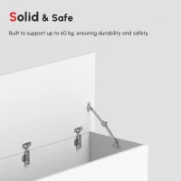 HOMCOM 39.5" Storage Chest with 2 Safety Hinges, Storage Box Organizer with Flip-Top Lid, Entryway Storage Bench, White(m-5)