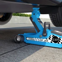 HOMCOM Low Profile Car Jack, Hydraulic Racing Floor Jack, 3.1"-14.1" Lifting Range, 2.5 Ton (5,000 lb) Capacity, Blue(m-10)