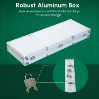 Soozier High Quality 11.5 gram Poker Chips Set with Silver Aluminum Case, 500 Striped Dice 2 Decks of Cards(m-4)