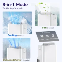 HOMCOM 12000 BTU Portable Air Conditioner with Remote Control, Free Standing AC Unit with Built-in Cool, Dehumidifier, Fan Modes for Room Up to 550 Sq.Ft., 24 Hour Timer, Window Installation Kit(m-5)