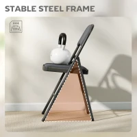 HOMCOM 4 Pack Folding Chairs with Padded Seats, Velvet Portable Party Chairs with Steel Frame, Dark Grey(m-7)