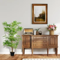 Outsunny Artificial Bamboo Tree, 5ft Fake Tree with Realistic Leaf and Natural Trunk, Decorative Plant in Nursery(m-4)