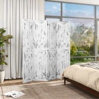 HOMCOM Screen Divider Room Divider Screen with Foldable Design for Indoor Bedroom Office 5.5' Rustic White(m-8)