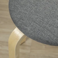 HOMCOM Stackable Wood Stools Set of 4, Stacking Kitchen Stools with Padded Seat for Dining Room, Living Room, Grey(m-10)