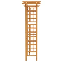 Outsunny 7.5FT Wood Garden Arch Trellis, Outdoor Walkway Round Pergola Style Arbor for Decorative Climbing Plants, Patio, Lawn, Backyard Party, Ceremony Decoration Accessories, Yellow(m-11)