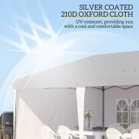 Outsunny 10' x 20' Pop Up Canopy Tent with 4 Sidewalls, Instant Gazebo with Carry Bag for Garden, Patio, White(m-6)