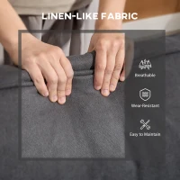 HOMCOM Loveseat Sofa, Linen 2 Seater Sofa Couch with Thick Padded Seat & Backrest for Living Room, Home Office, Dark Grey(m-5)